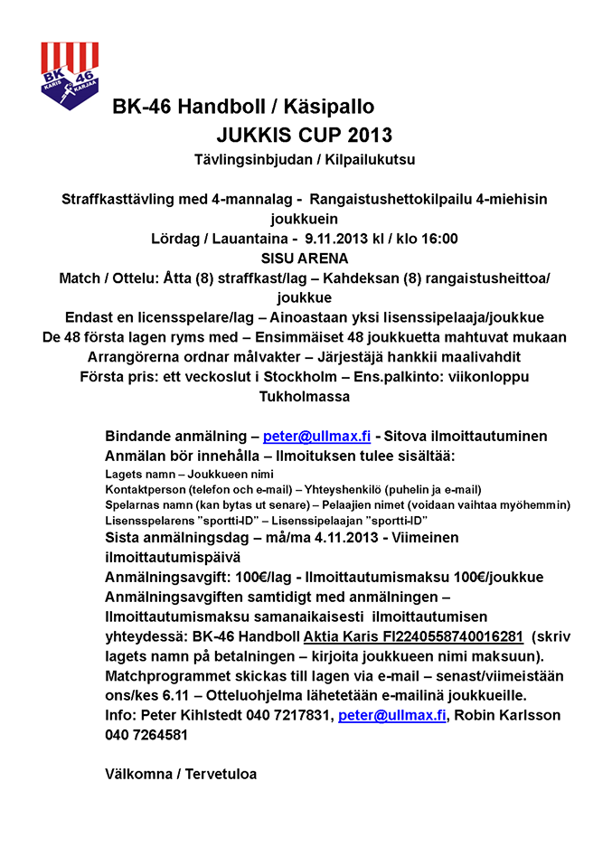 Jukkis Cup 2013 kutsu